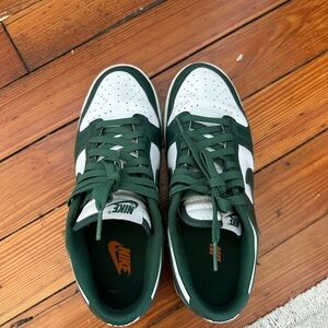 Nike Green and White Dunks
